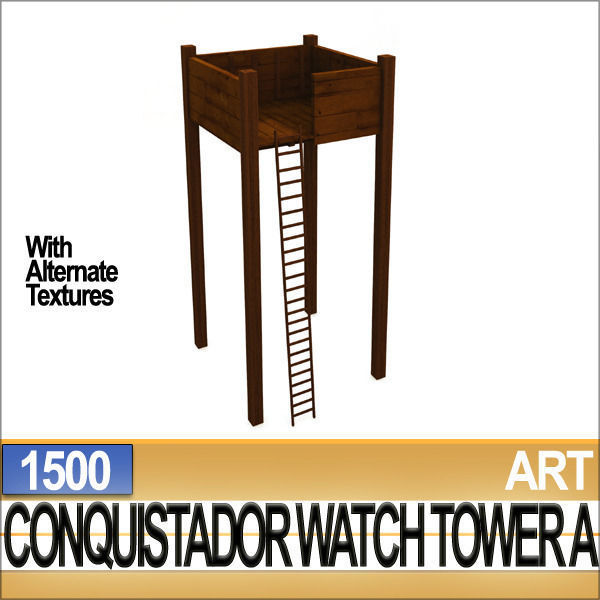 3D Models Conquistador Watch Tower A 1500  3D model_2