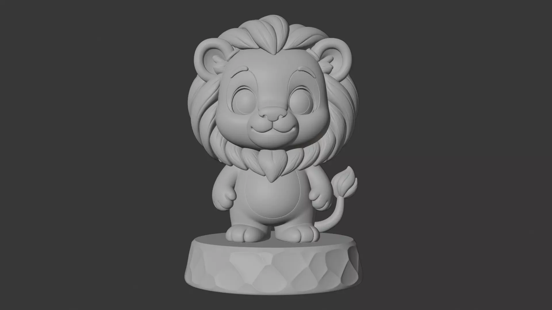 Cartoon Baby Lion Figurine STL 3D print model