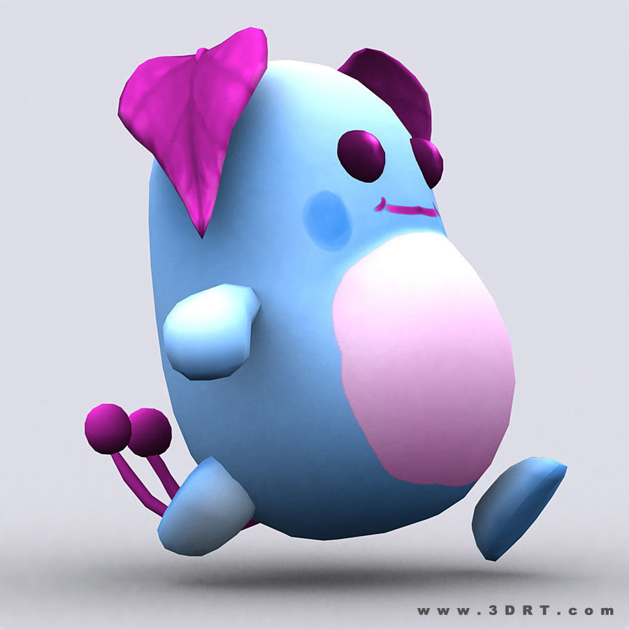 3DRT - Chibiimons - Moony Low-poly 3D model_5