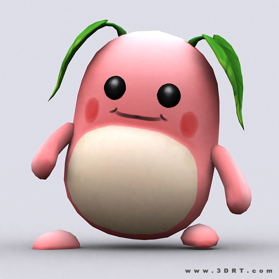 3DRT - Chibiimons - Moony Low-poly 3D model_2