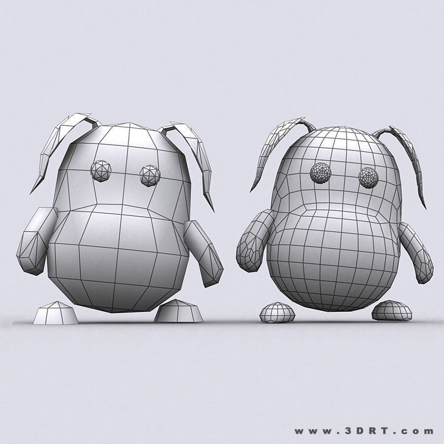 3DRT - Chibiimons - Moony Low-poly 3D model_6