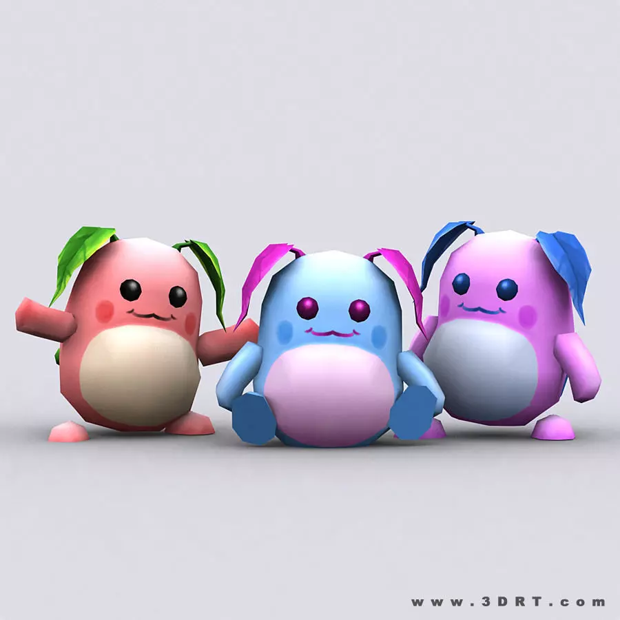 3DRT - Chibiimons - Moony Low-poly 3D model_0