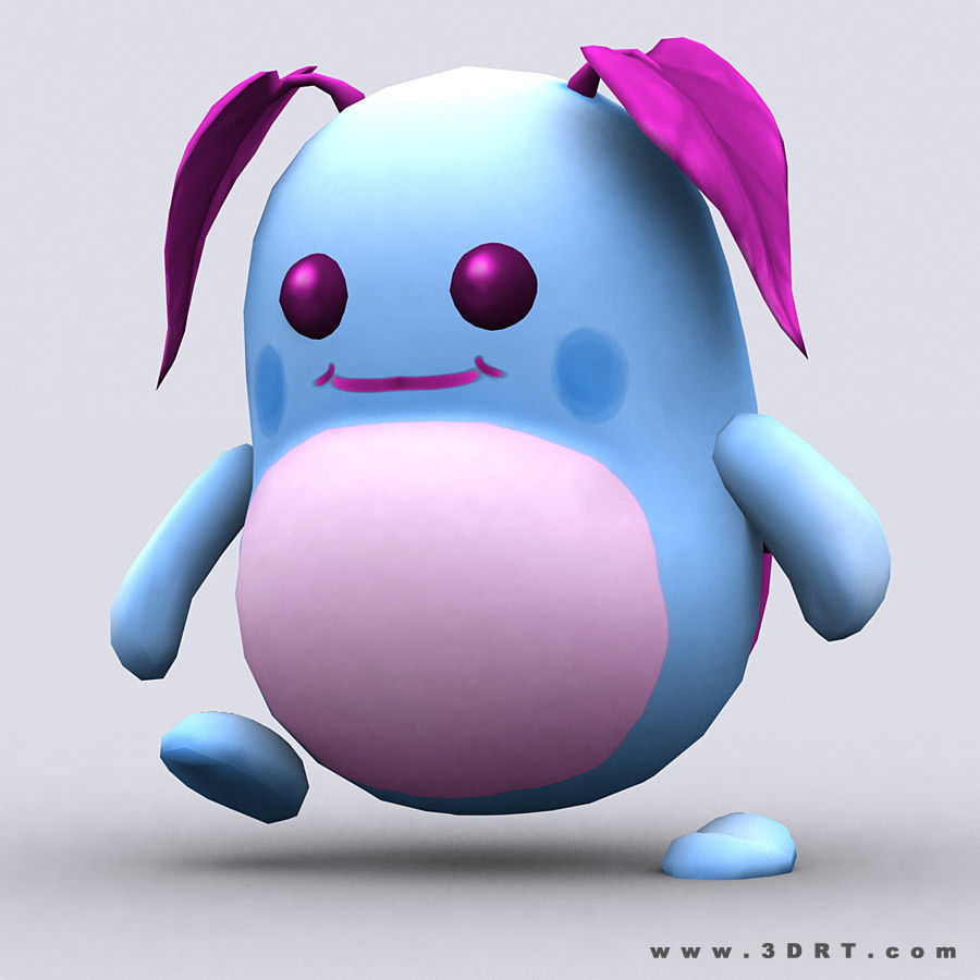 3DRT - Chibiimons - Moony Low-poly 3D model_3