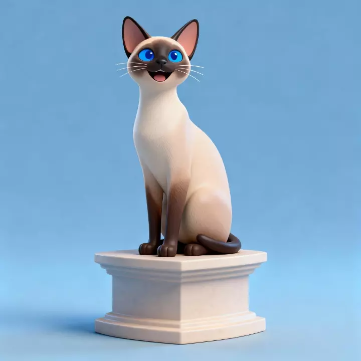 4512 Totem Siamese Cat 3D Printed Full Figure STL DND 3D print model