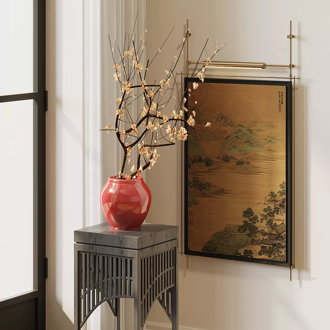 Wabi - sabi - style dried flower arrangement 3D model