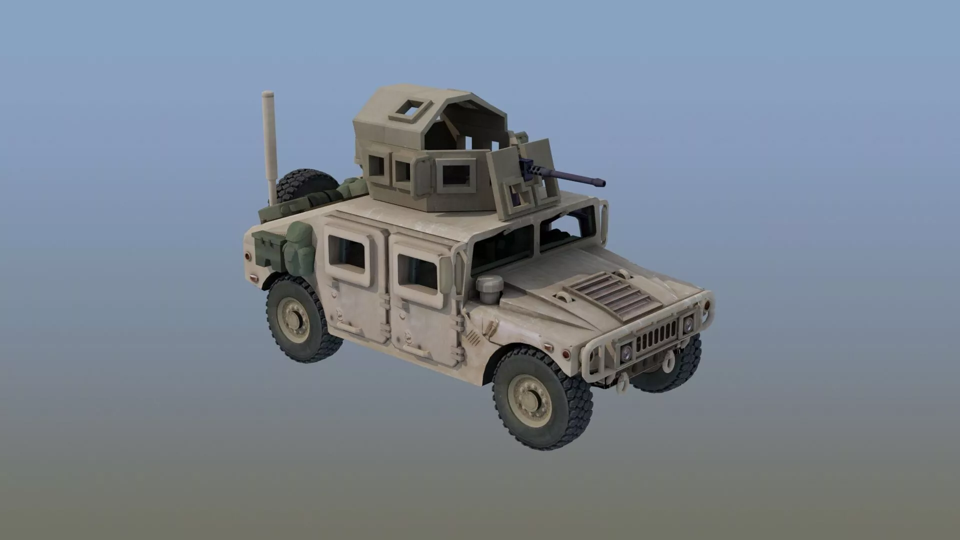 M1114 Heavy HMMWV Army 4x4 Truck Game Ready 3D Model 3D model