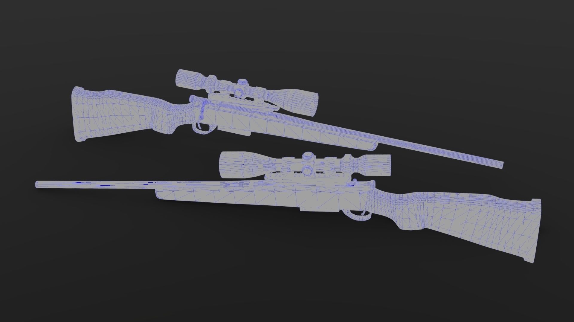 Hunting Rifle Low-poly 3D model_3