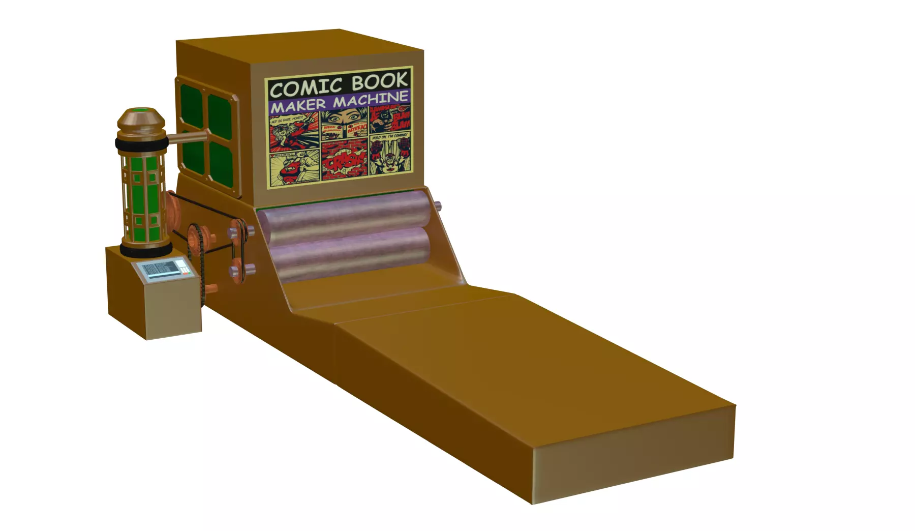 Fantasy Comic Book Printing Press - Magical Villain Trap Machine 3D model