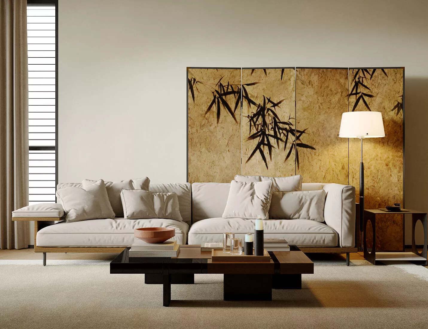 Wabi-sabi Japanese Living Room Modern Japanese Living Room 3D model