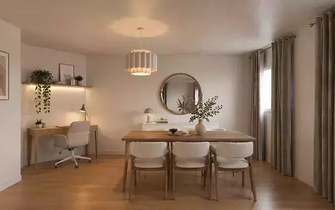 IKEA Apartment Interior Max AutoCAD DWG Shopping Scandinavian  3D model 2
