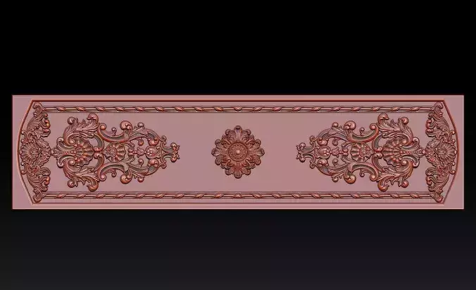 Ornament- Floral- Relief- STL- CNC- Decor- Carving- Furniture