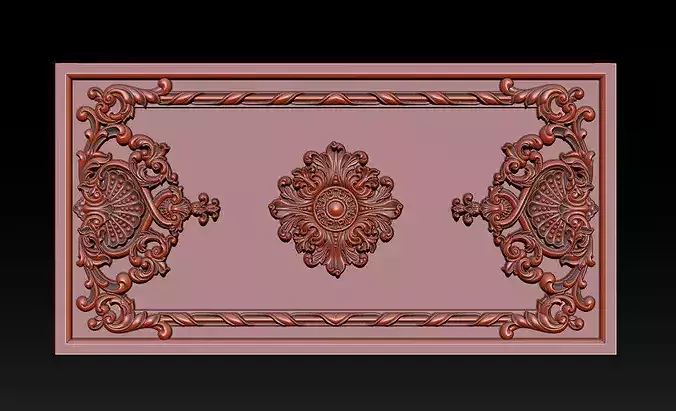 Ornament- Floral- Relief- STL- CNC- Decor- Carving- Furniture