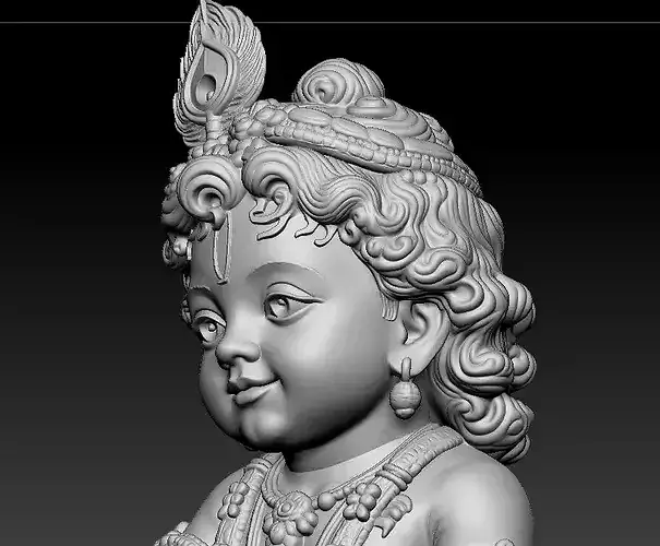 little krishna 3d printed model  3D print model 7