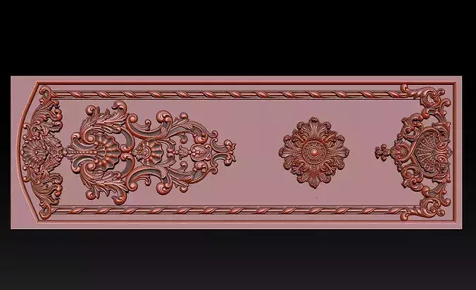Ornament- Floral- Relief- STL- CNC- Decor- Carving- Furniture
