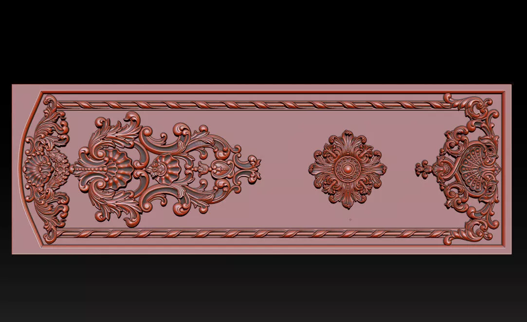 Ornament- Floral- Relief- STL- CNC- Decor- Carving- Furniture 3D print model