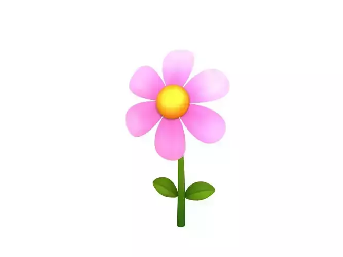 Flower model emoji Low-poly 3D model