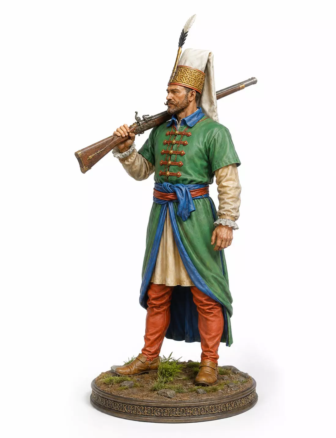Janissary with Flintlock Musket STL File for 3D Printing 3D print model
