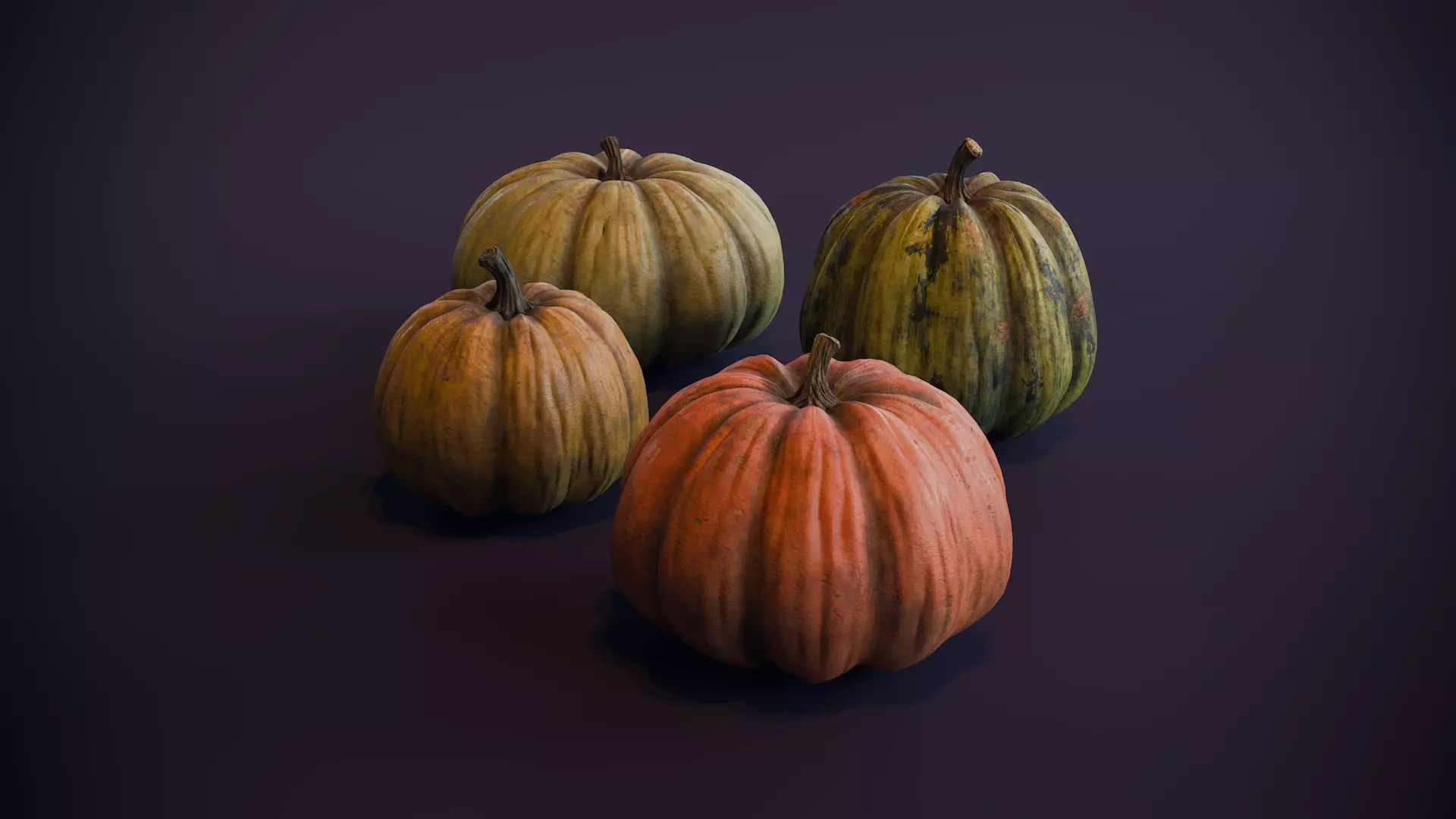 Pumpkins Low-poly 3D model