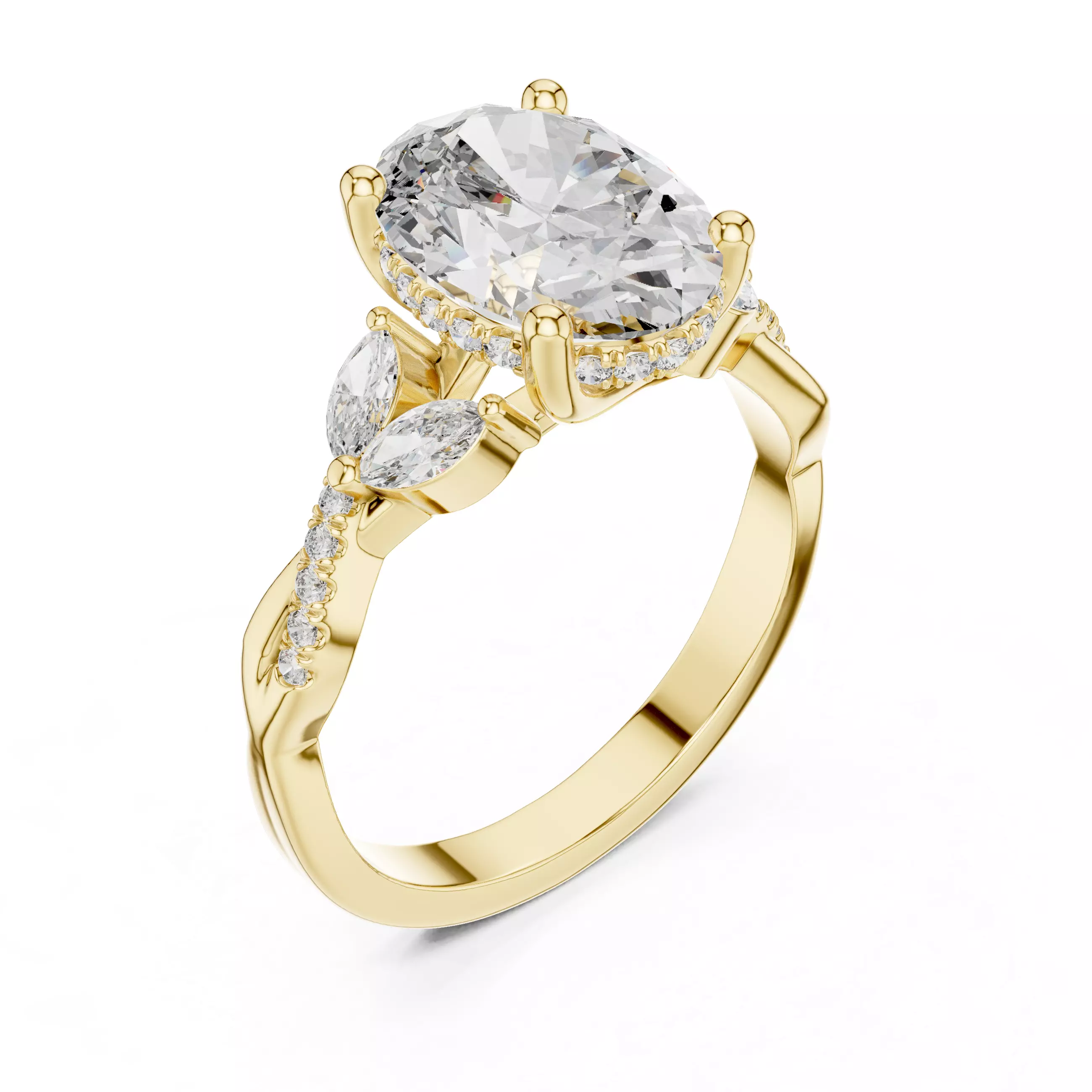 Women Ring Render 3dm STL MP4 Details 3D print model