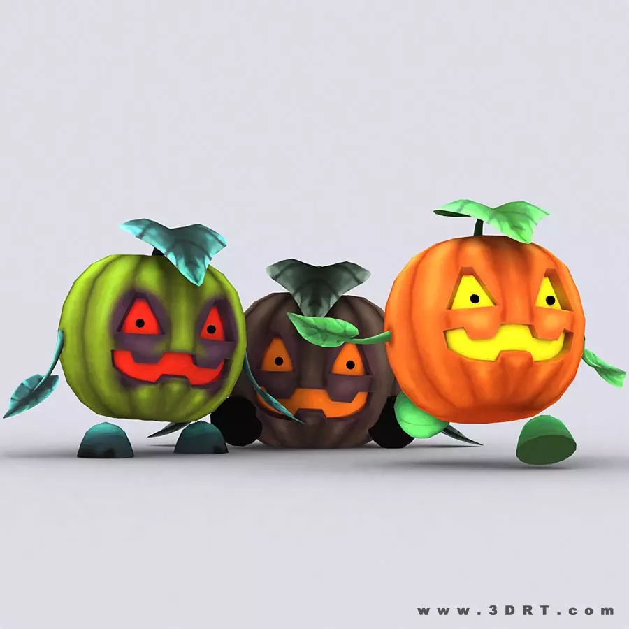 3DRT - Chibiimons - Pumpkin Low-poly 3D model