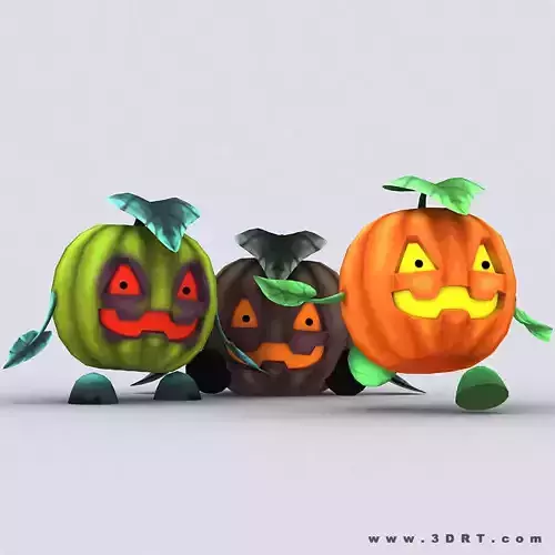 3DRT - Chibiimons - Pumpkin Low-poly 3D model
