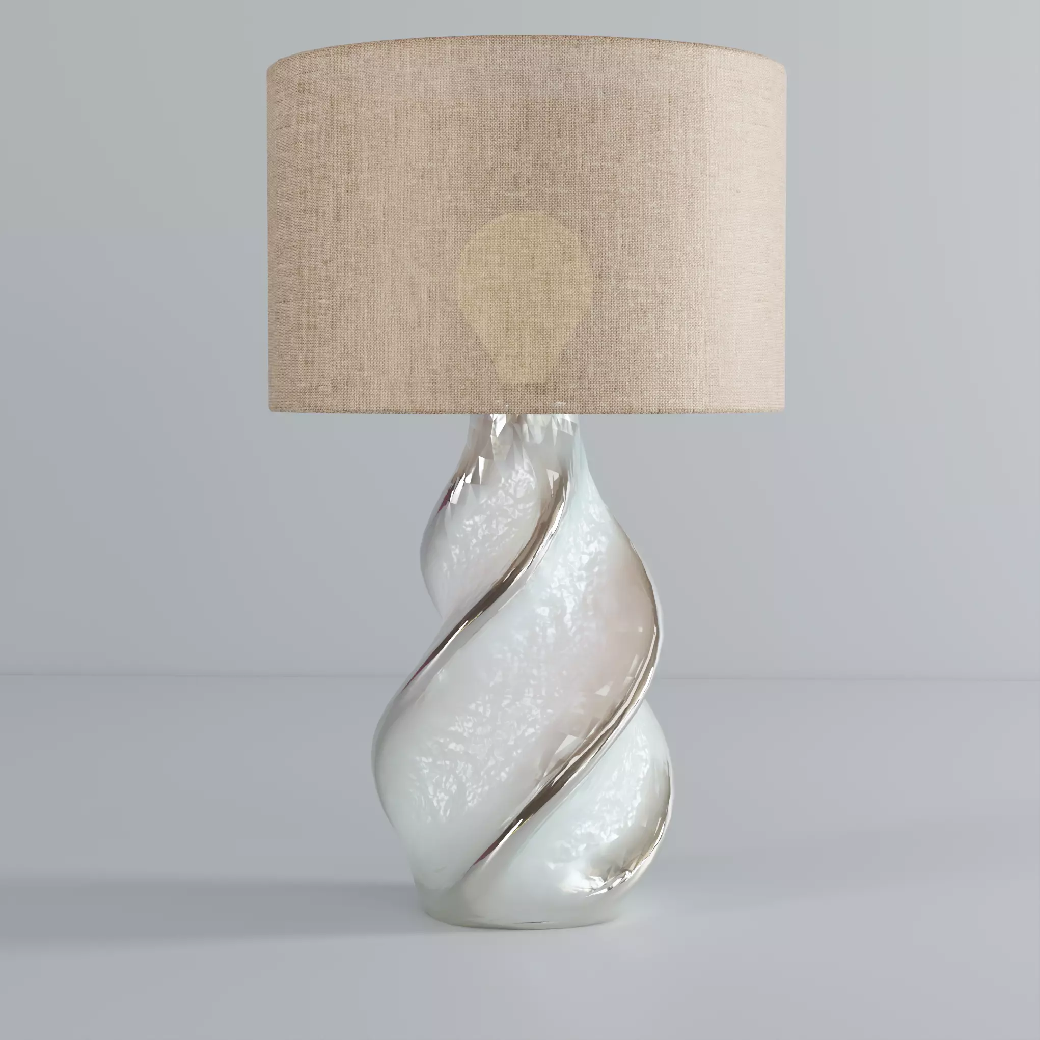 Japandi Sculptural Ceramic Lamp Base - PBR Modern Table Lamp Low-poly 3D model