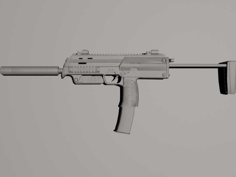Heckler and Koch MP7 Low-poly 3D model_4