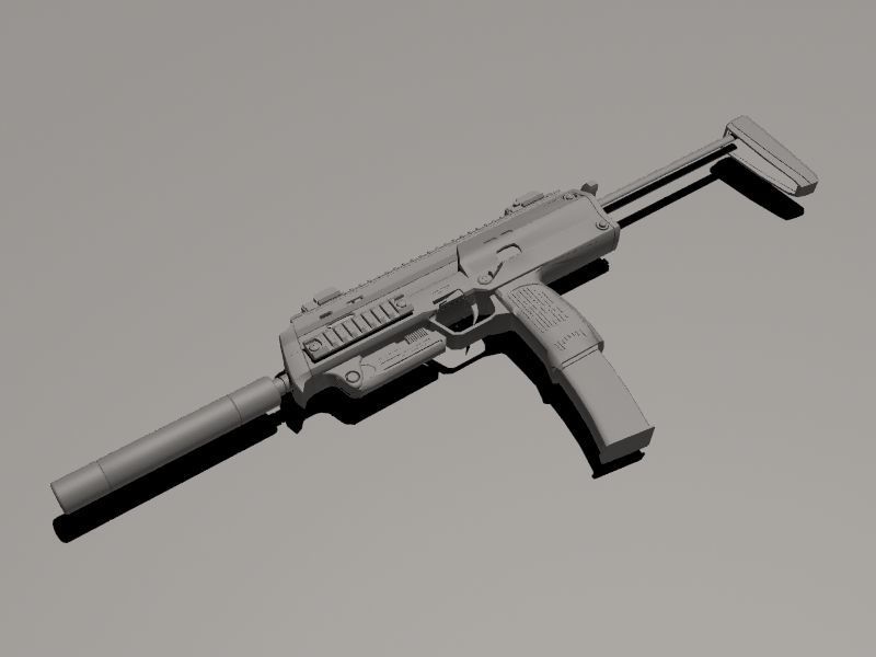 Heckler and Koch MP7 Low-poly 3D model_1