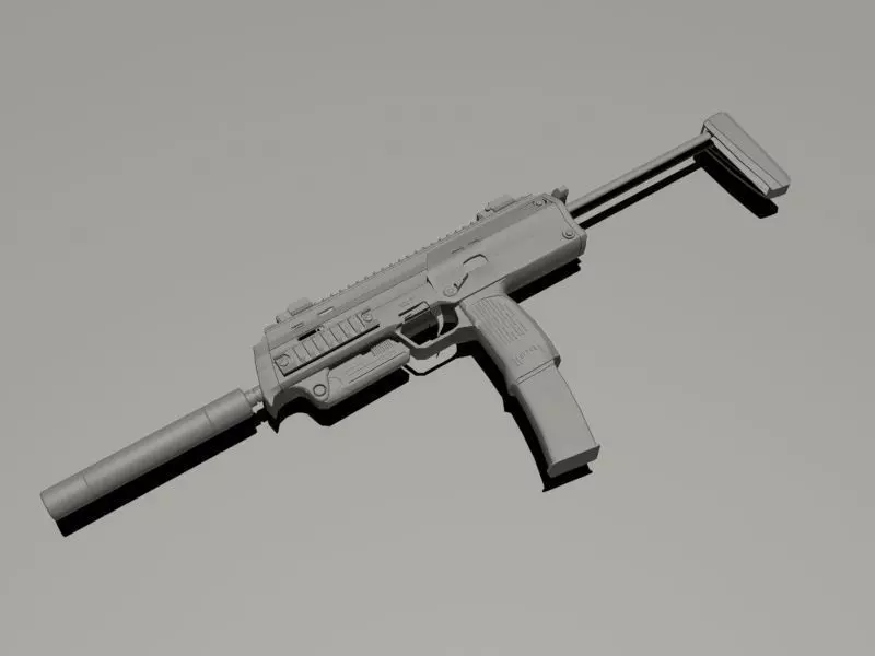 Heckler and Koch MP7 Low-poly 3D model_0