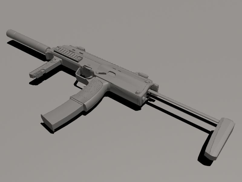Heckler and Koch MP7 Low-poly 3D model_3