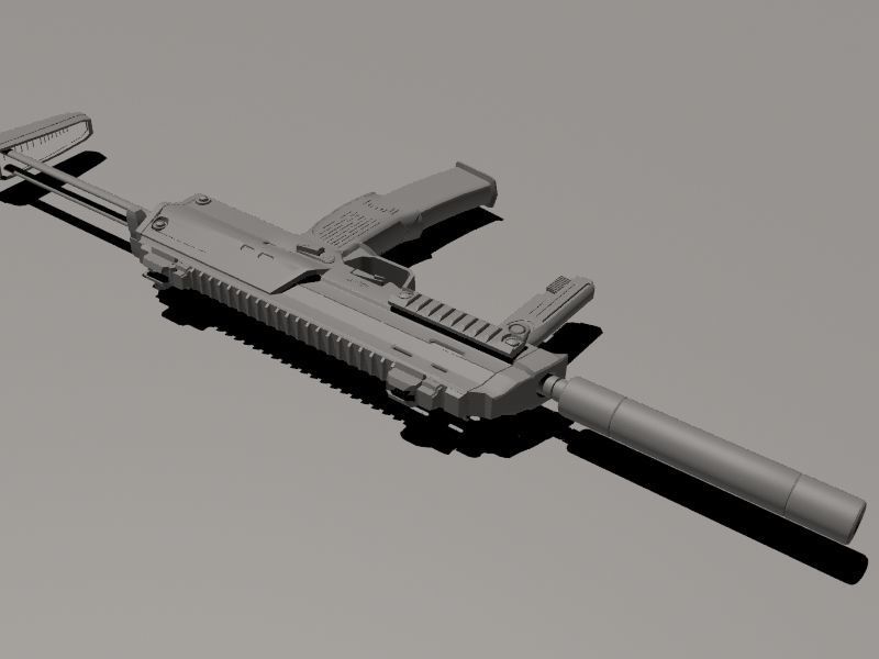 Heckler and Koch MP7 Low-poly 3D model_5