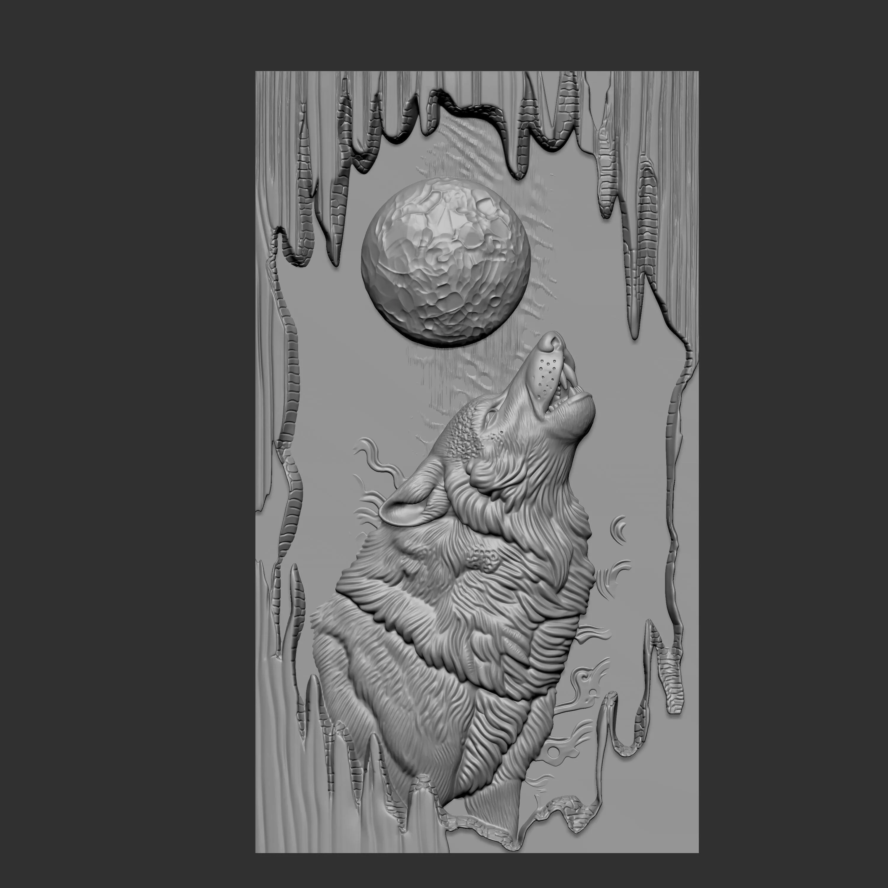 wolf howling 3D print model
