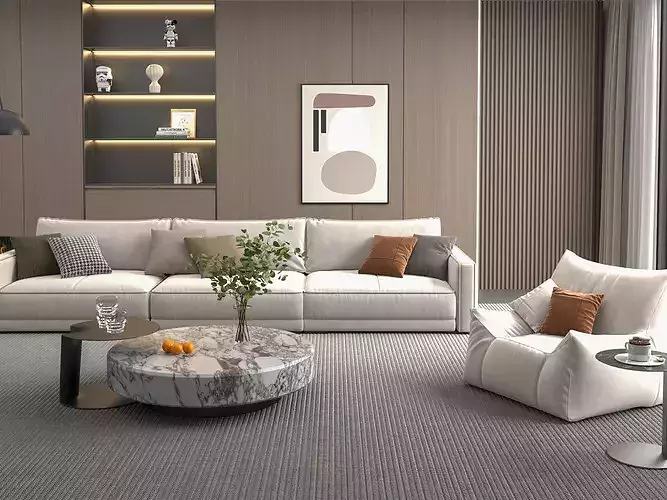 Modern Luxury Living Room Sofa Furniture Set   3D model 3