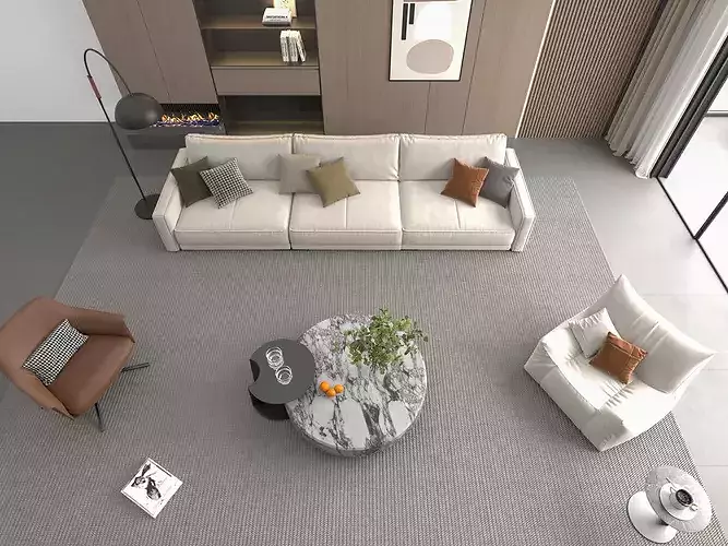 Modern Luxury Living Room Sofa Furniture Set   3D model 2