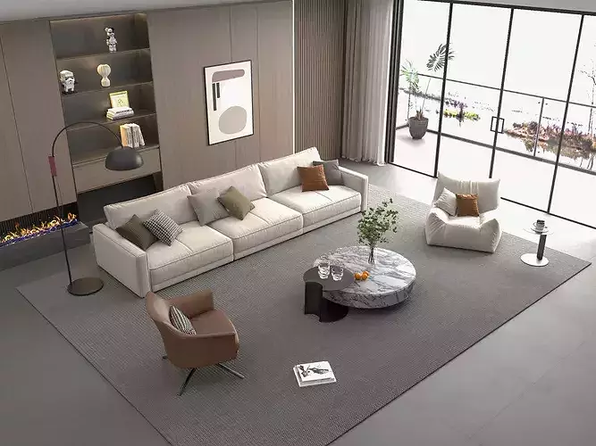Modern Luxury Living Room Sofa Furniture Set   3D model