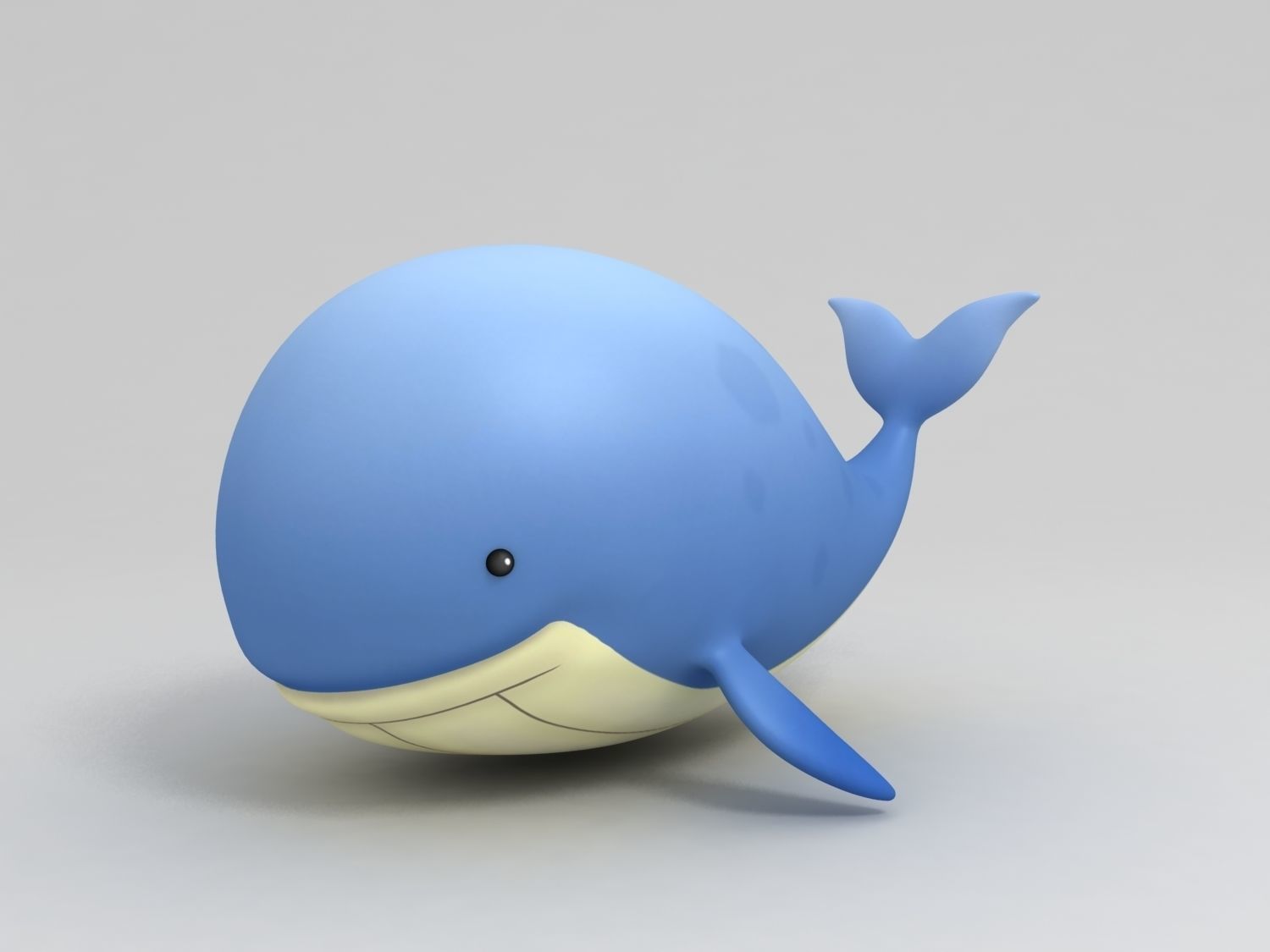 Cartoon Whale Low-poly 3D model_1
