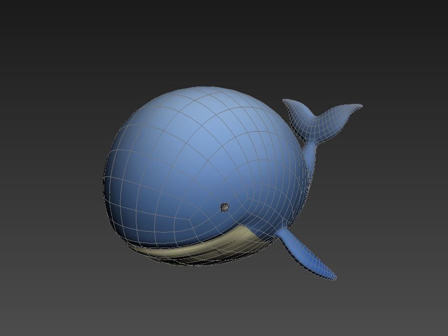 Cartoon Whale Low-poly 3D model_8
