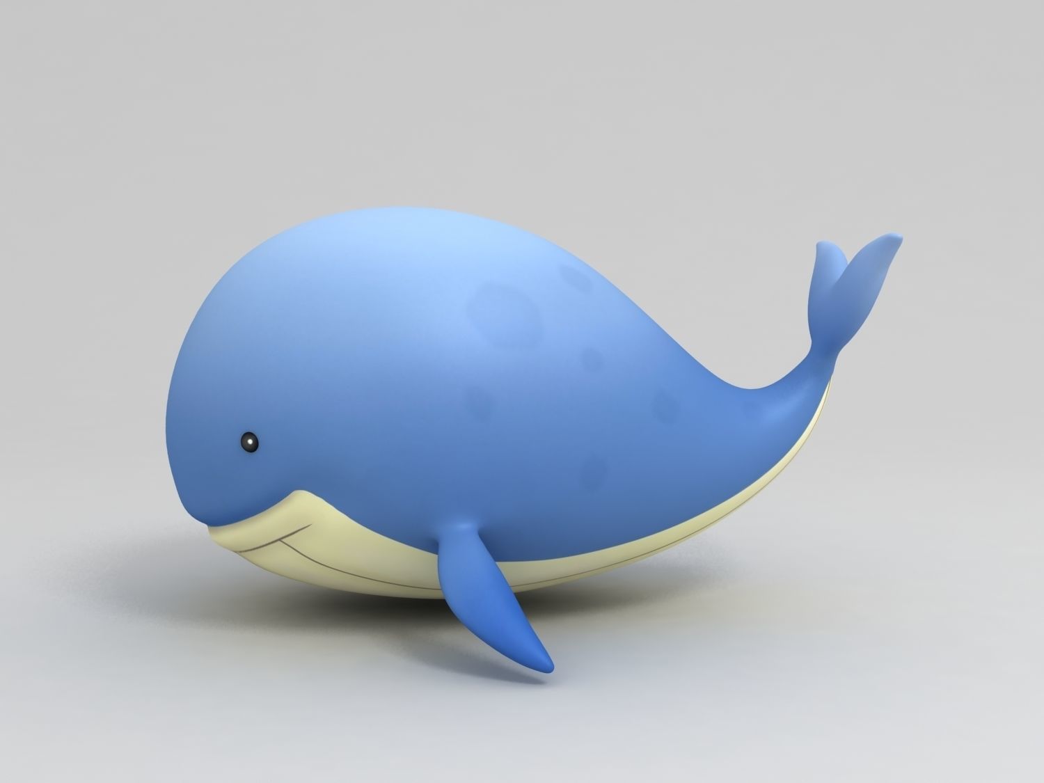 Cartoon Whale Low-poly 3D model_2