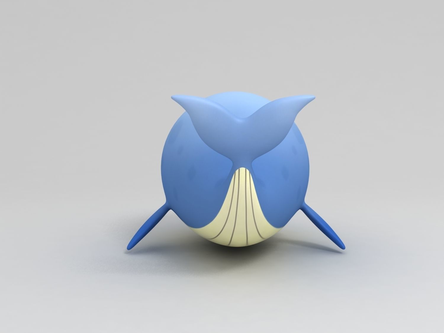 Cartoon Whale Low-poly 3D model_3
