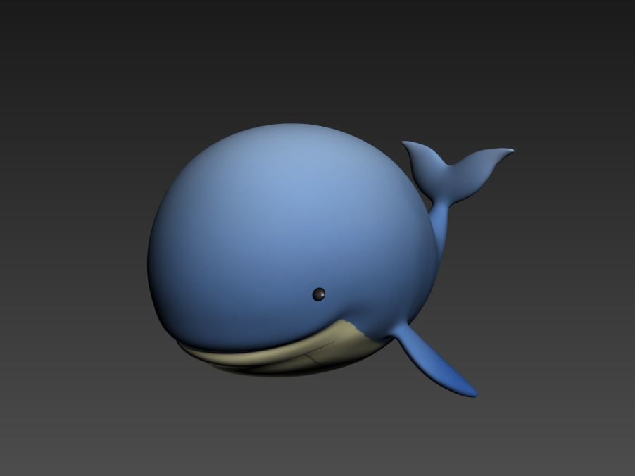 Cartoon Whale Low-poly 3D model_7