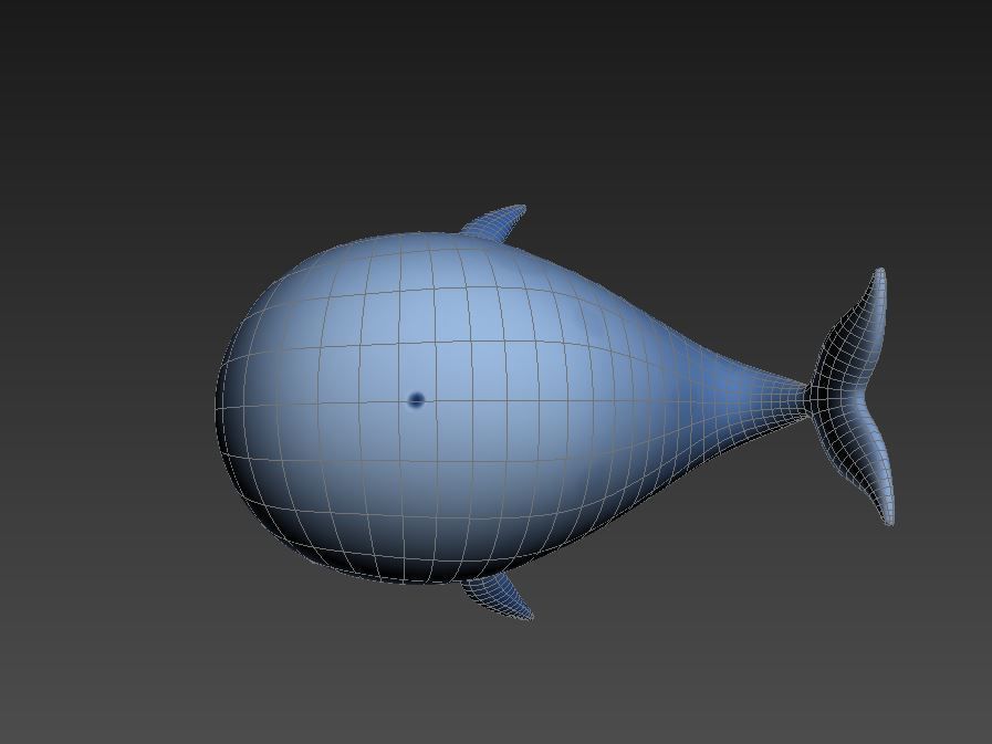 Cartoon Whale Low-poly 3D model_9