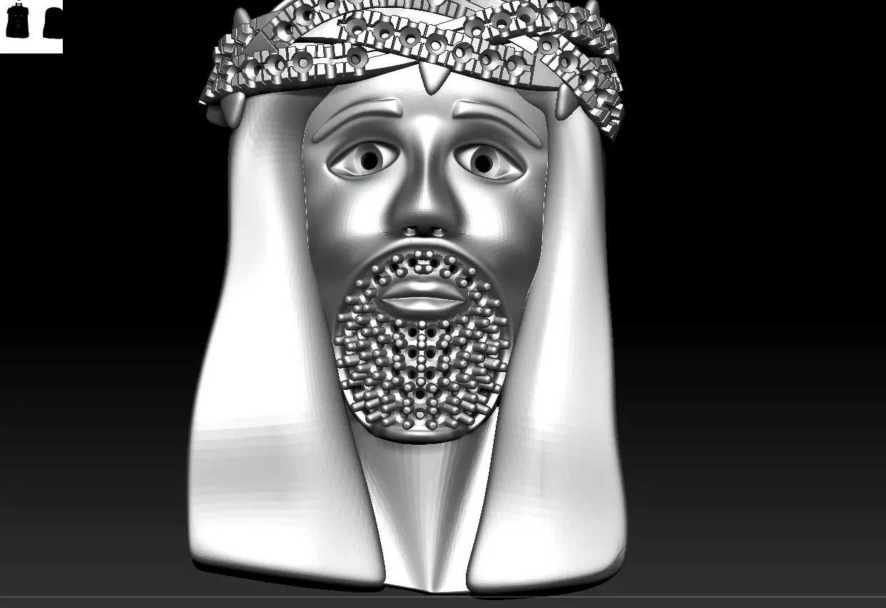 Crown of Thorns Jesus Pendant 3D print model