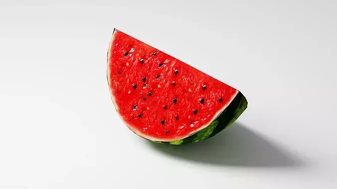 Watermelon Fruit Pack with Slices Low-poly 3D model 7