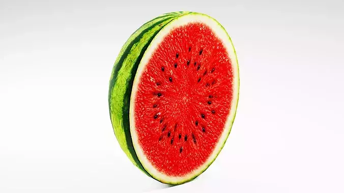 Watermelon Fruit Pack with Slices Low-poly 3D model 6