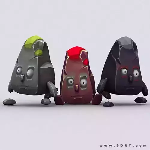 3DRT - Chibiimons - Rocky Low-poly 3D model