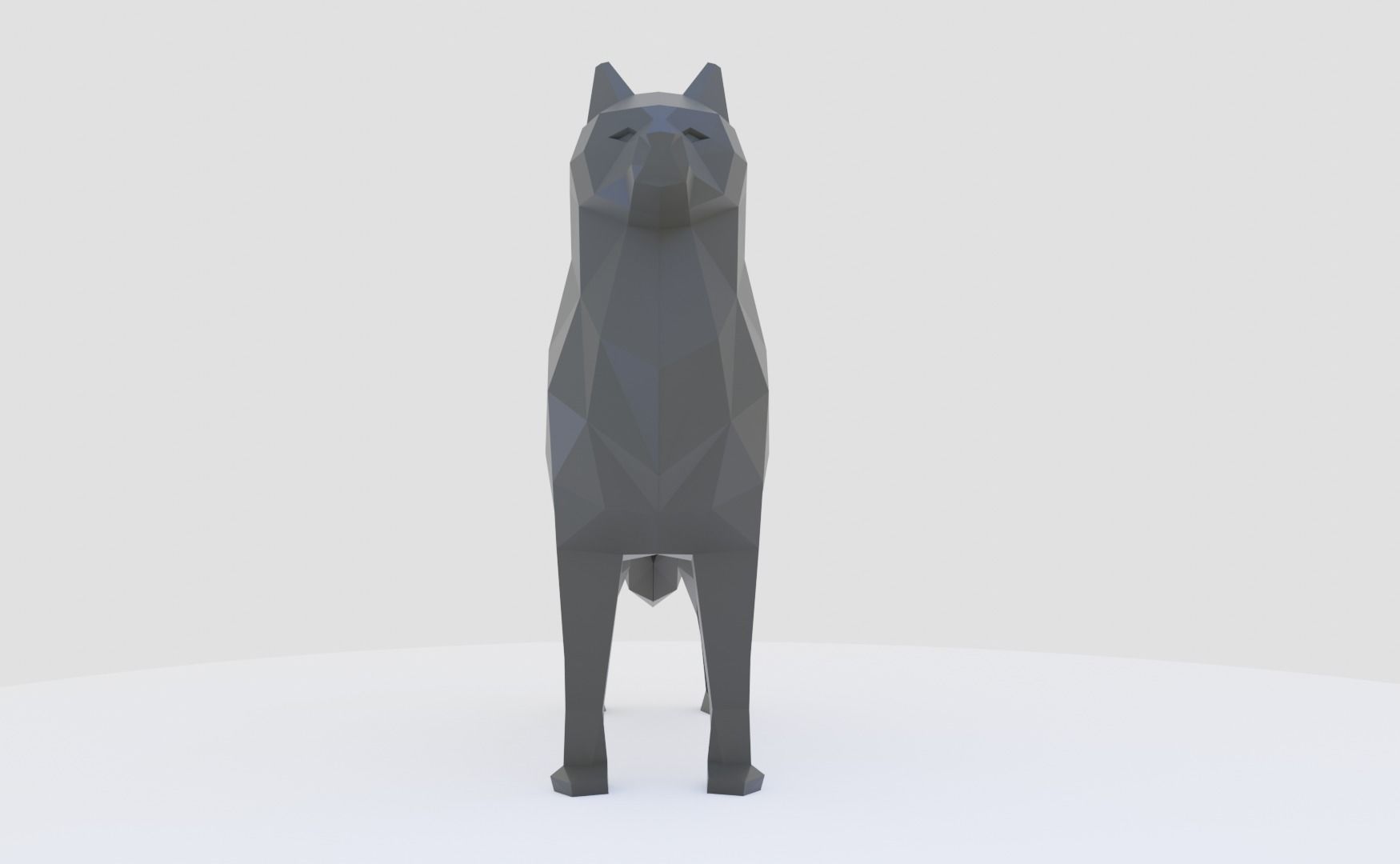 Husky dog lowpoly Low-poly 3D model_4