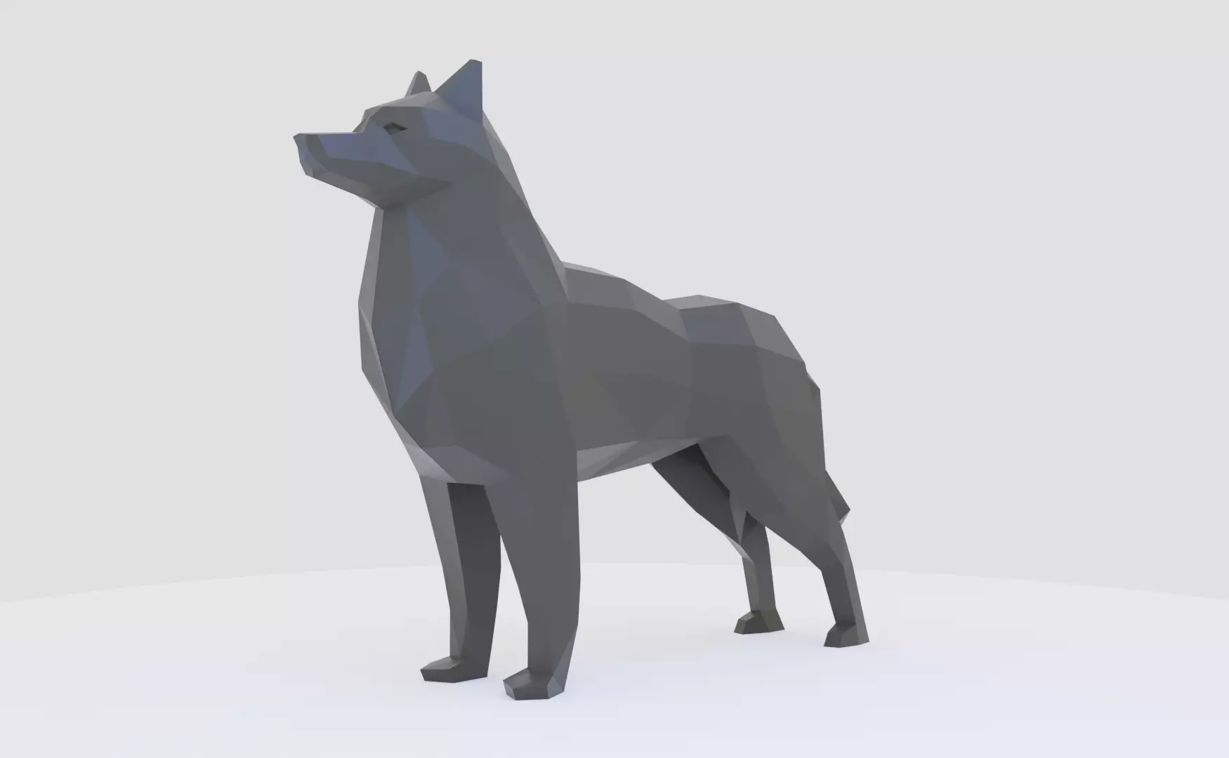 Husky dog lowpoly Low-poly 3D model_0