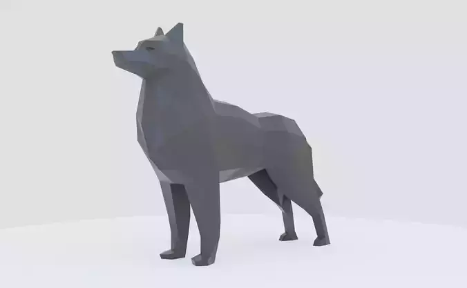 Husky dog lowpoly