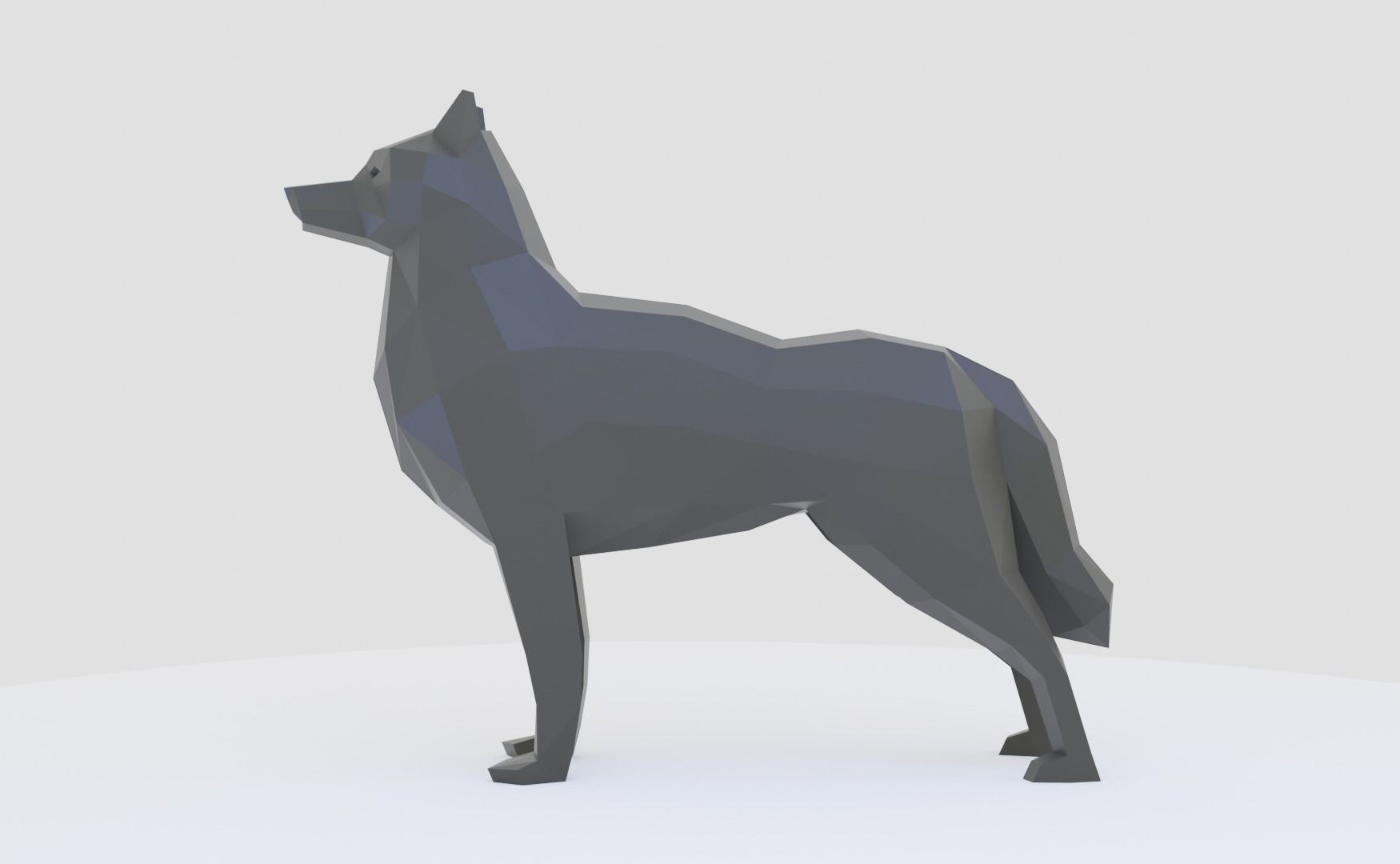 Husky dog lowpoly Low-poly 3D model_2