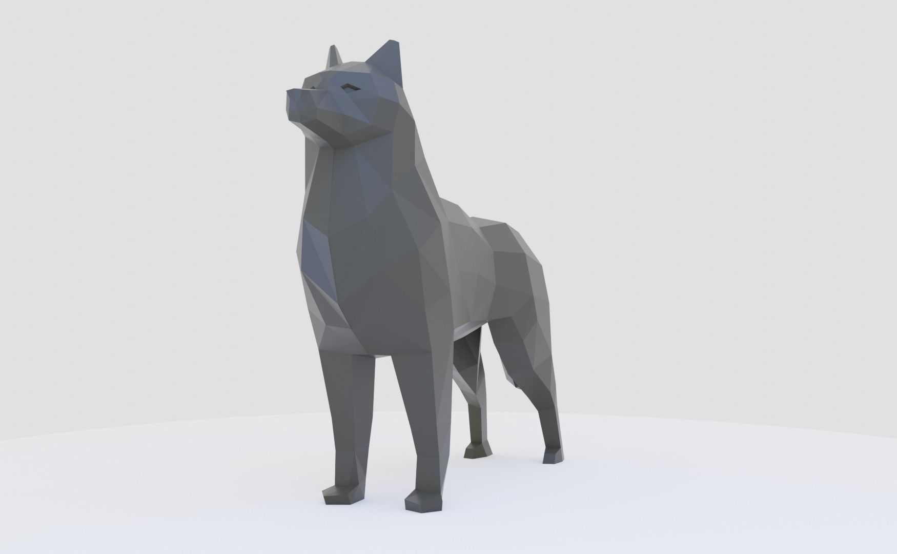 Husky dog lowpoly Low-poly 3D model_3